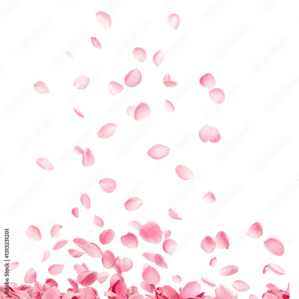Falling Flower Petals Elegantly Isolated on a Transparent Background for Romantic and Floral Designs Falling Flower Petals Elegantly Isolated on a Transparent Background for Romantic and Floral Designs