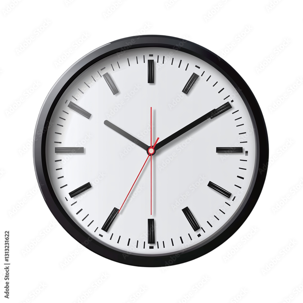 Wall clock with minimalist design isolated on transparent background Wall clock with minimalist design isolated on transparent background