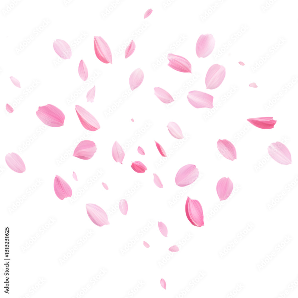 Falling Flower Petals Elegantly Isolated on a Transparent Background for Romantic and Floral Designs Falling Flower Petals Elegantly Isolated on a Transparent Background for Romantic and Floral Designs