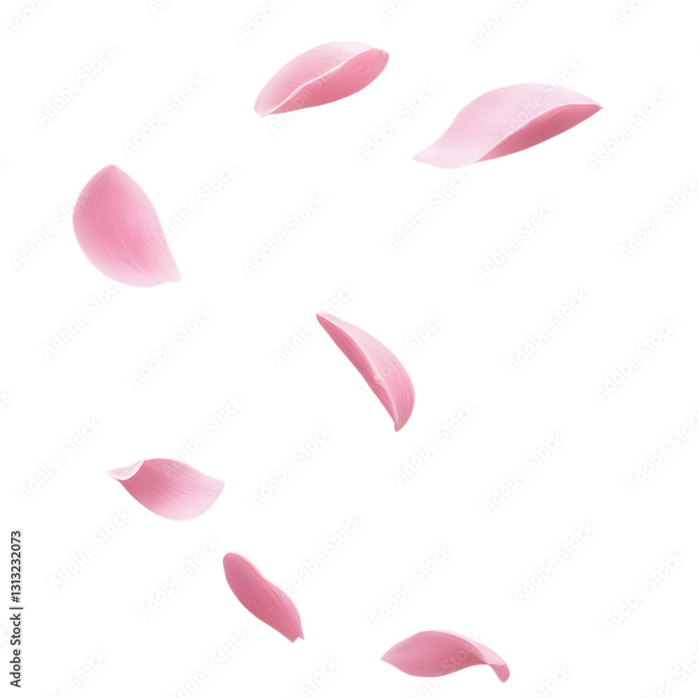 Falling Flower Petals Elegantly Isolated on a Transparent Background for Romantic and Floral Designs Falling Flower Petals Elegantly Isolated on a Transparent Background for Romantic and Floral Designs