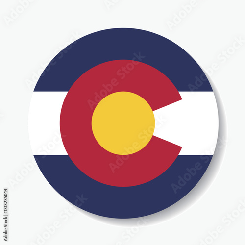 Colorado circle flag logo icon digital vector illustration