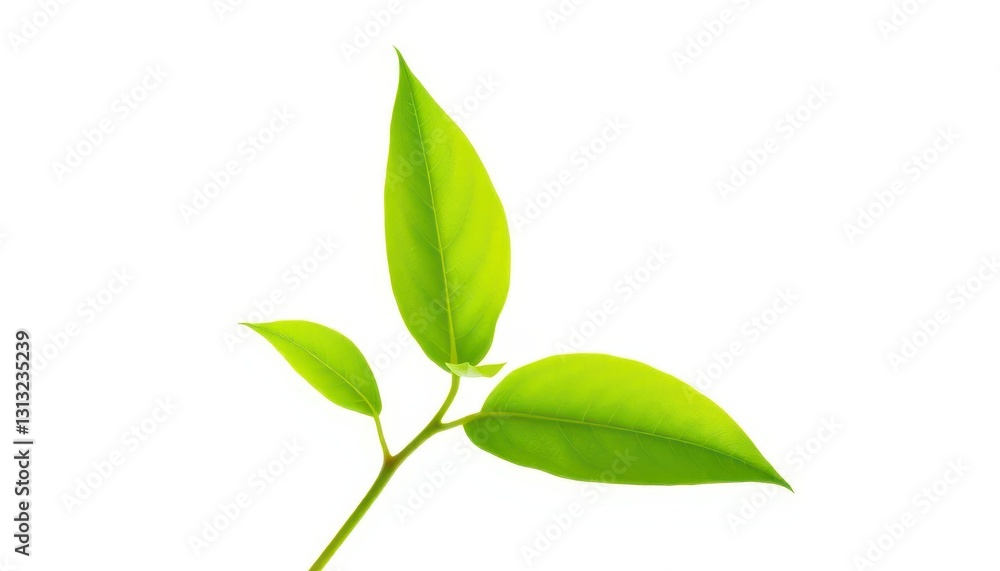 Single vibrant green plant, isolated on pure white background, ecology, organic Single vibrant green plant, isolated on pure white background, ecology, organic