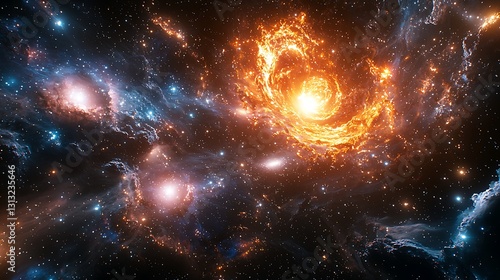 Wallpaper Mural Cosmic fire vortex in nebulae Torontodigital.ca