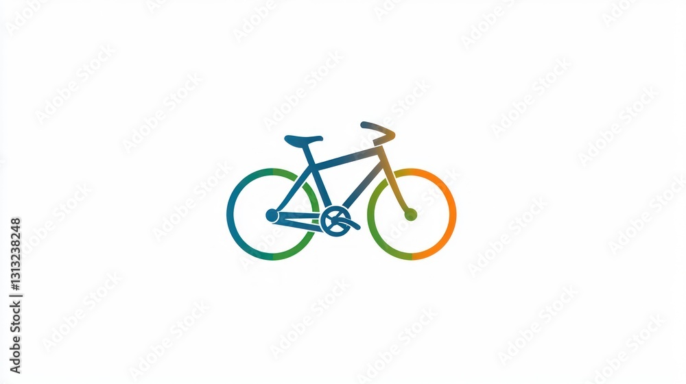Fototapeta premium Colorful bicycle graphic illustration