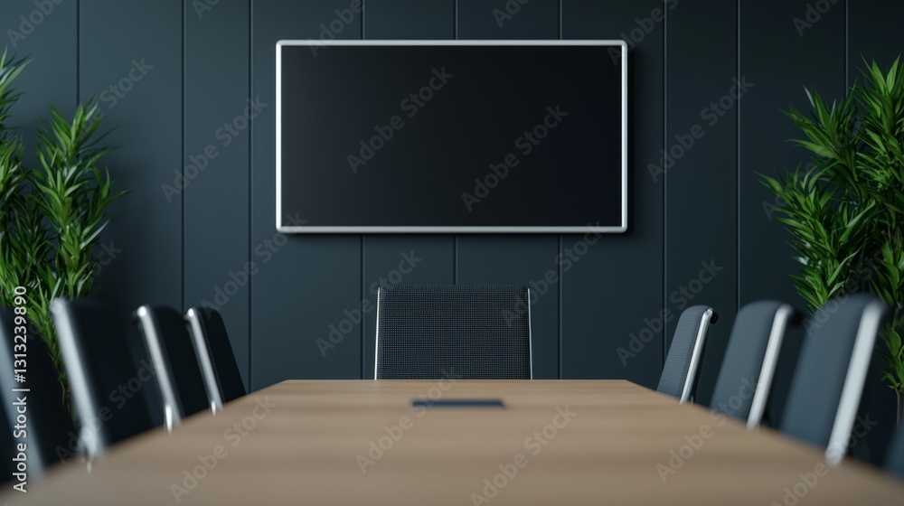 Futuristic Small Meeting Room with Holographic Display for Virtual Collaboration in Smart Office Interior Design Futuristic Small Meeting Room with Holographic Display for Virtual Collaboration in Smart Office Interior Design