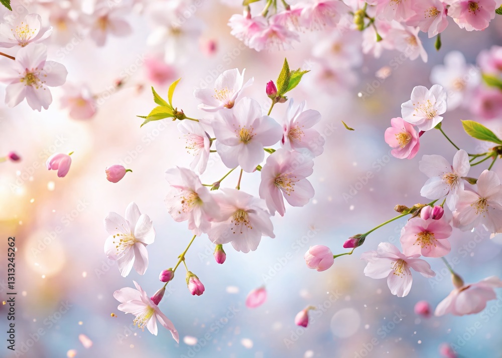 Ethereal Descent: Slow-Motion Cherry Blossom Fall in Natural Light Ethereal Descent: Slow-Motion Cherry Blossom Fall in Natural Light