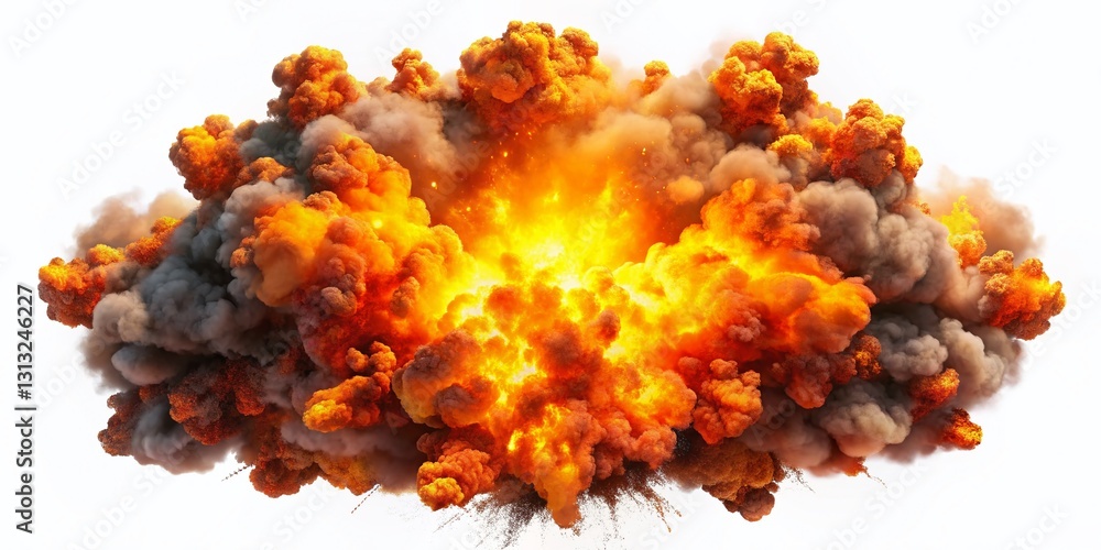 Fototapeta premium Explosive Animation Motion Background: Cinematic Bomb Blast Footage