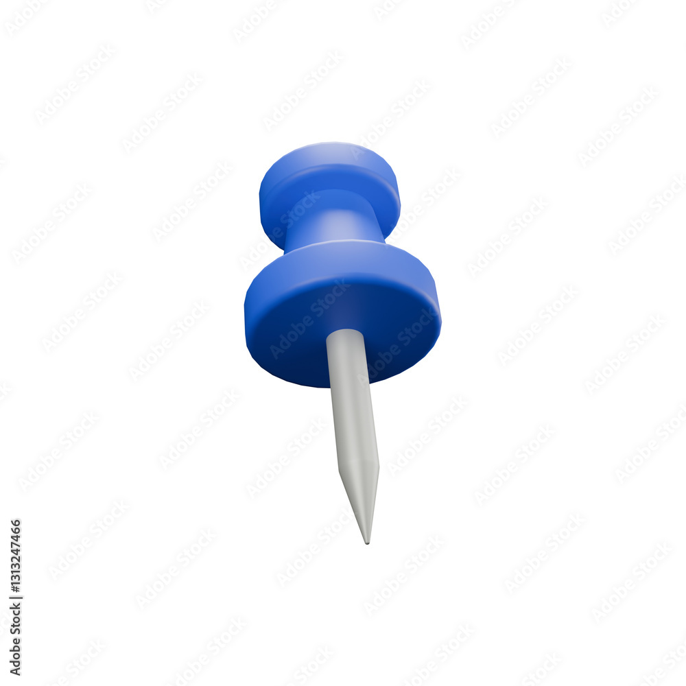 3d rendering icon illustration blue pushpin with angle 5 3d rendering icon illustration blue pushpin with angle 5