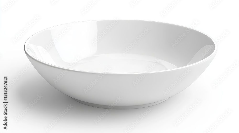 White ceramic bowl isolated on white background, top-down view White ceramic bowl isolated on white background, top-down view