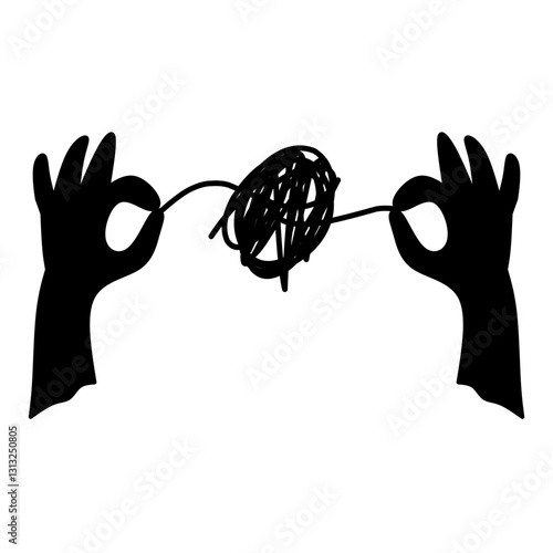 abstract metaphor for solving difficult situations silhouette 
