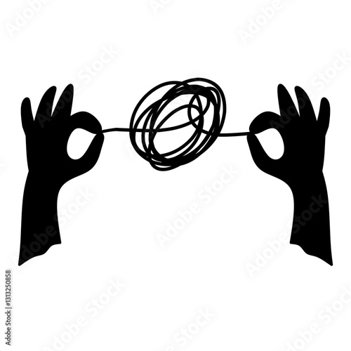 abstract metaphor for solving difficult situations silhouette 
