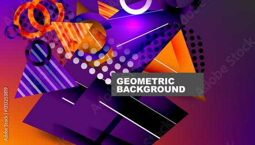 Abstract background geometric design with colorful gradients