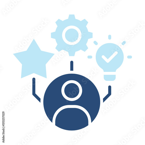 Skill  Icon Two Color Style. Vector Illustration For Graphic Design