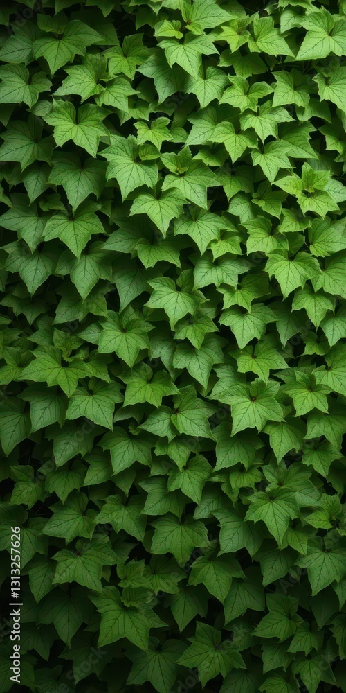 Intricate, vibrant green ivy leaves form a dense, textured background, lush, wall Intricate, vibrant green ivy leaves form a dense, textured background, lush, wall