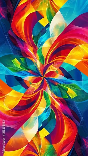 A beautiful spiral with rainbow colors.