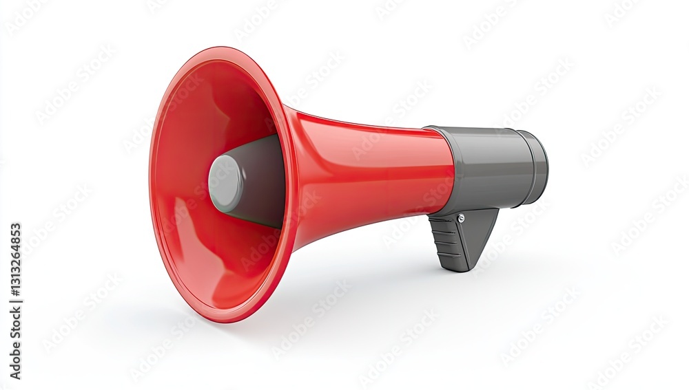 Red megaphone isolated on white Red megaphone isolated on white