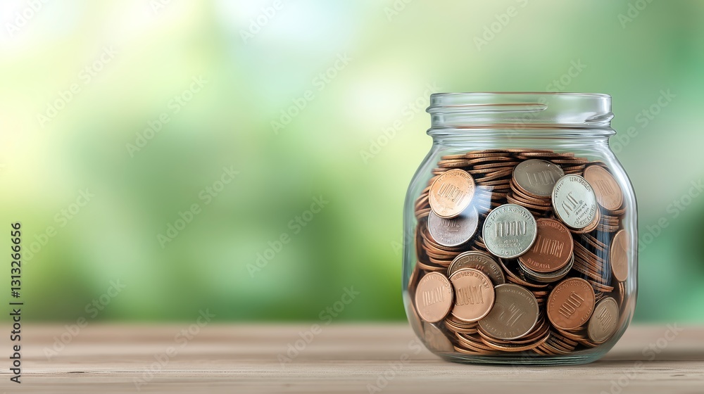 A glass jar filled with a variety of coins, symbolizing savings and financial planning. The background features a soft green bokeh, enhancing the focus on the jar and its contents. A glass jar filled with a variety of coins, symbolizing savings and financial planning. The background features a soft green bokeh, enhancing the focus on the jar and its contents.
