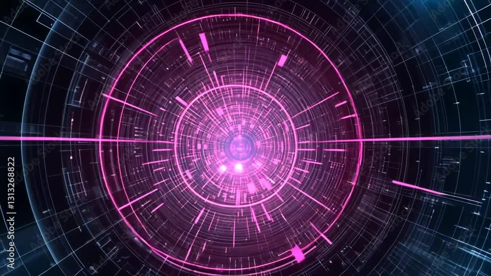 Abstract Futuristic Technology Tunnel with Pink and Blue Neon Glow Effect Animation Abstract Futuristic Technology Tunnel with Pink and Blue Neon Glow Effect Animation