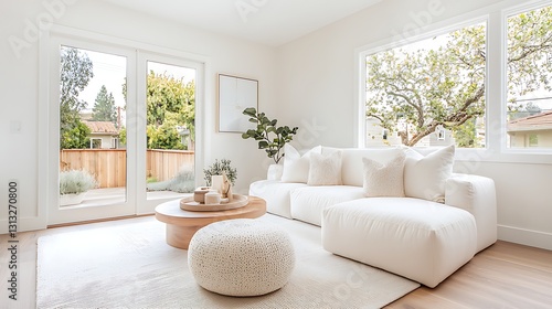 Stylish living room design modern home interior decor bright environment cozy view minimalist concept