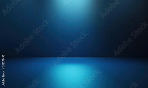 Abstract background with soft blue gradient light highlighting an empty space suitable for product displays and creative presentations