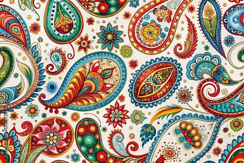 Labor Day Paisley Pattern: Hand-Drawn Design for Festive Celebrations