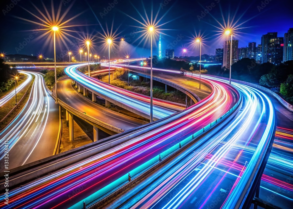 Long Exposure Light Trails: Five Forces Business Strategy Analysis Diagram Long Exposure Light Trails: Five Forces Business Strategy Analysis Diagram
