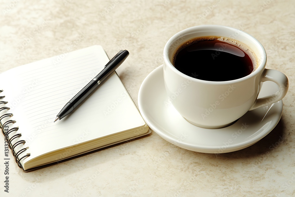 Simple Morning Coffee and Notebook Simple Morning Coffee and Notebook