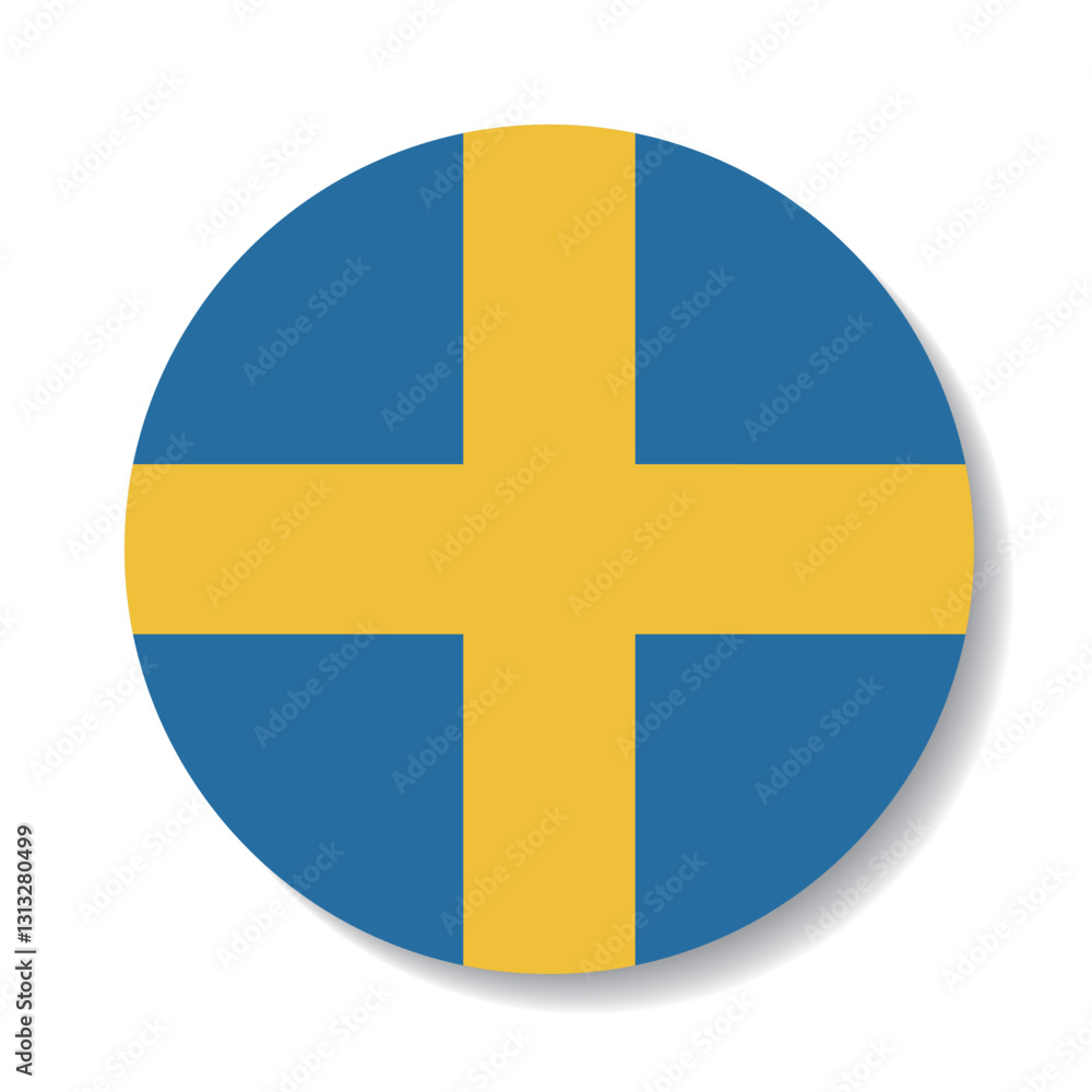 Sweden flag circle icon vector illustration Sweden flag circle icon vector illustration