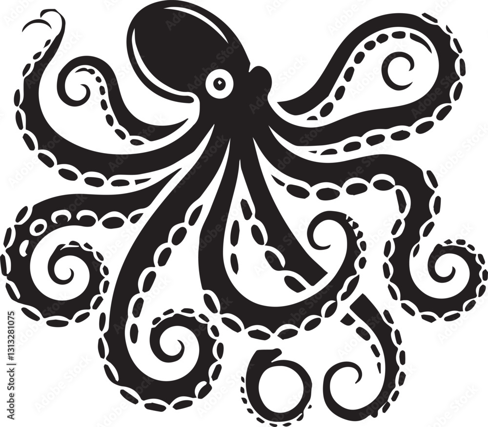black octopus silhouette vector, octopus logo vector, octopus silhouette vector isolated on white background black octopus silhouette vector, octopus logo vector, octopus silhouette vector isolated on white background