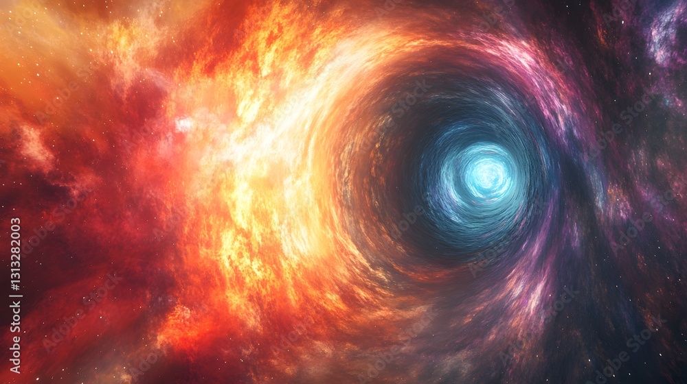 A Vibrant Colorful Tunnel Through A Nebulous Cosmic Space A Vibrant Colorful Tunnel Through A Nebulous Cosmic Space