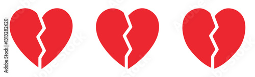 Broken Heart. black  broken heart vector icons set. Broken Heart symbol. heartbreak icon. heart, icon, symbol.