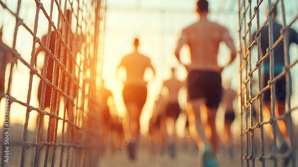 custom made wallpaper toronto digitalGroup of athletes running towards the finish line sports field photograph outdoor low angle energy and determination