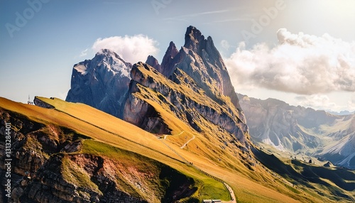 the top of mount seceda a landmark of the dolomites
