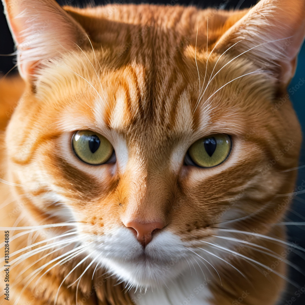 Red tabby cat in close up shot Concept of animals and pets Red tabby cat in close up shot Concept of animals and pets
