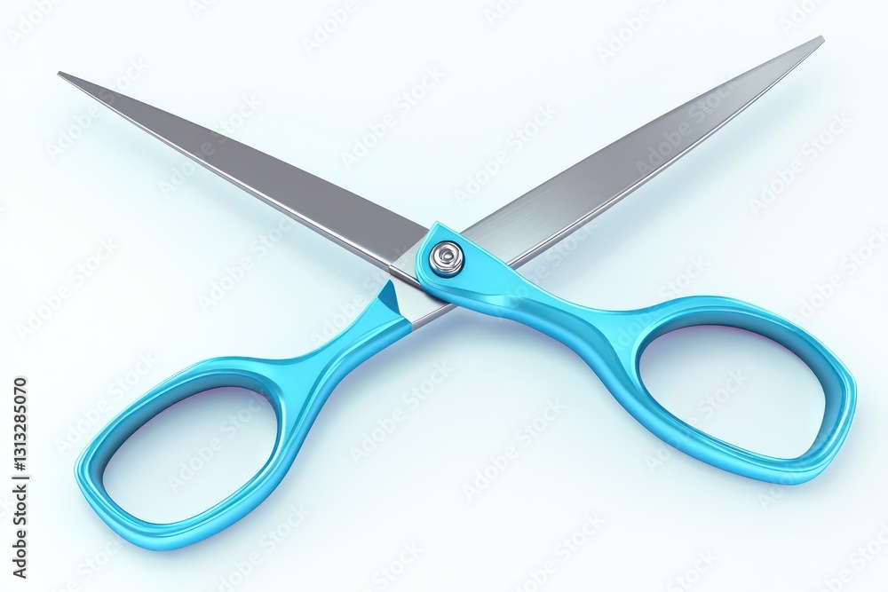 3D glyph line icon representing a pair of scissors for utility on a white backdrop. 3D glyph line icon representing a pair of scissors for utility on a white backdrop.