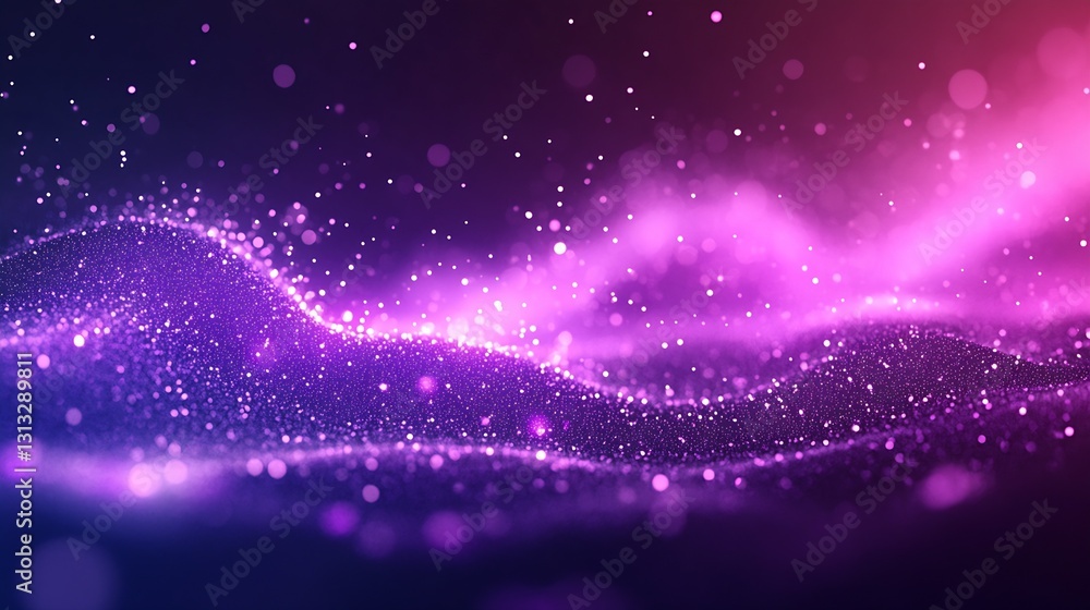 Fototapeta premium Stunning abstract background with shimmering particles in shades of purple and pink creating a dreamy effect : Generative AI