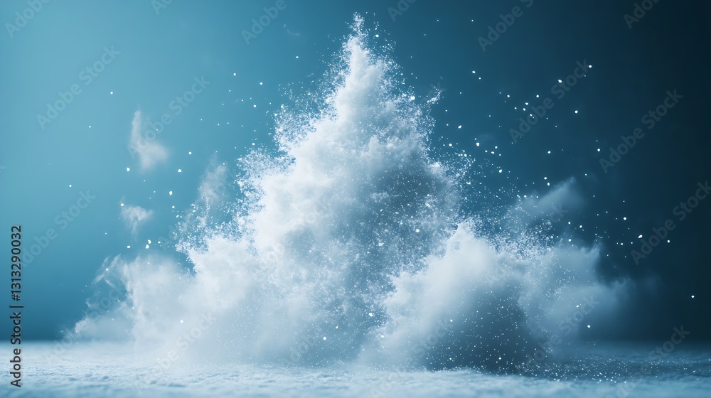 Fluffy cloudlike explosion of powder creating a mystical blue haze in artistic imagery : Generative AI Fluffy cloudlike explosion of powder creating a mystical blue haze in artistic imagery : Generative AI