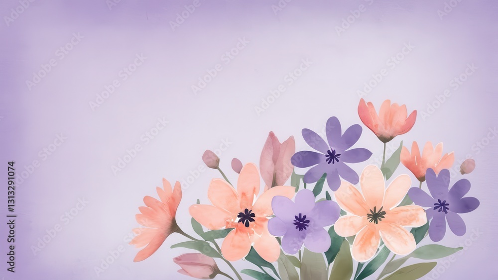 Fototapeta premium a delicate arrangement of pastel flowers brings a serene joy to any space