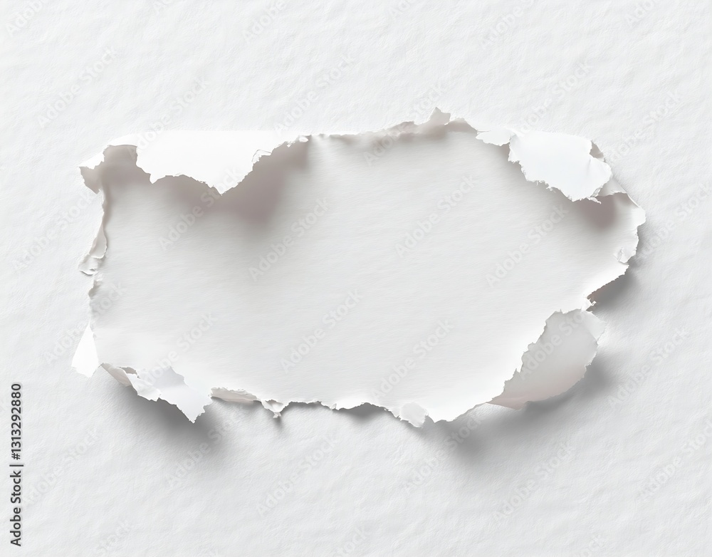 Textured white torn paper revealing a subtle light gray background for gentle tones : Generative AI Textured white torn paper revealing a subtle light gray background for gentle tones : Generative AI