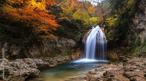 In the spring, a vibrant grass spread out, green, full of vitality of life. F...