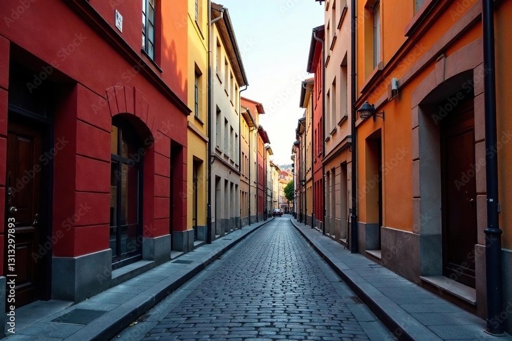 Fototapeta premium Budapest alleyway, modern architecture, high detail, hungary, high resolution
