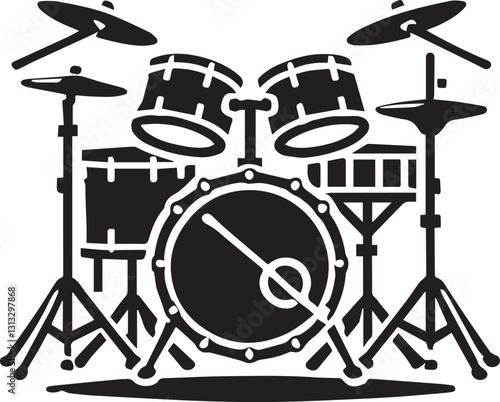 vector illustration of drum, drum silhouette vector, drum vector illustration, drum tree logo vector, drum silhouette vector isolated on white background