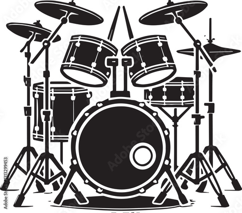 vector illustration of drum, drum silhouette vector, drum vector illustration, drum tree logo vector, drum silhouette vector isolated on white background