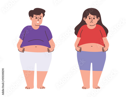 Obese Character Worried about Their Fat Belly photo