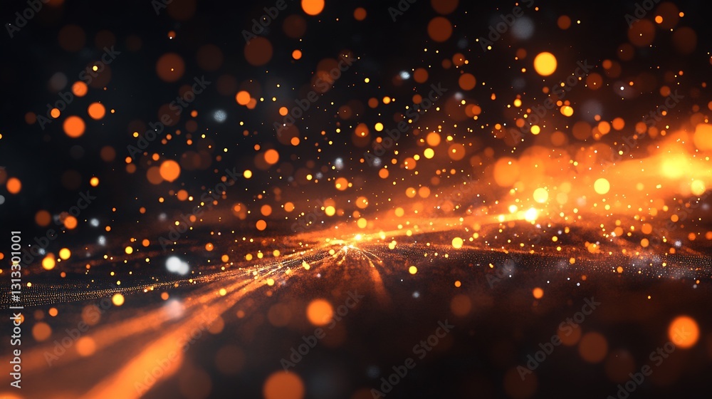Fototapeta premium Shimmering and Glowing Particles Creating a Magical Abstract Background : Generative AI