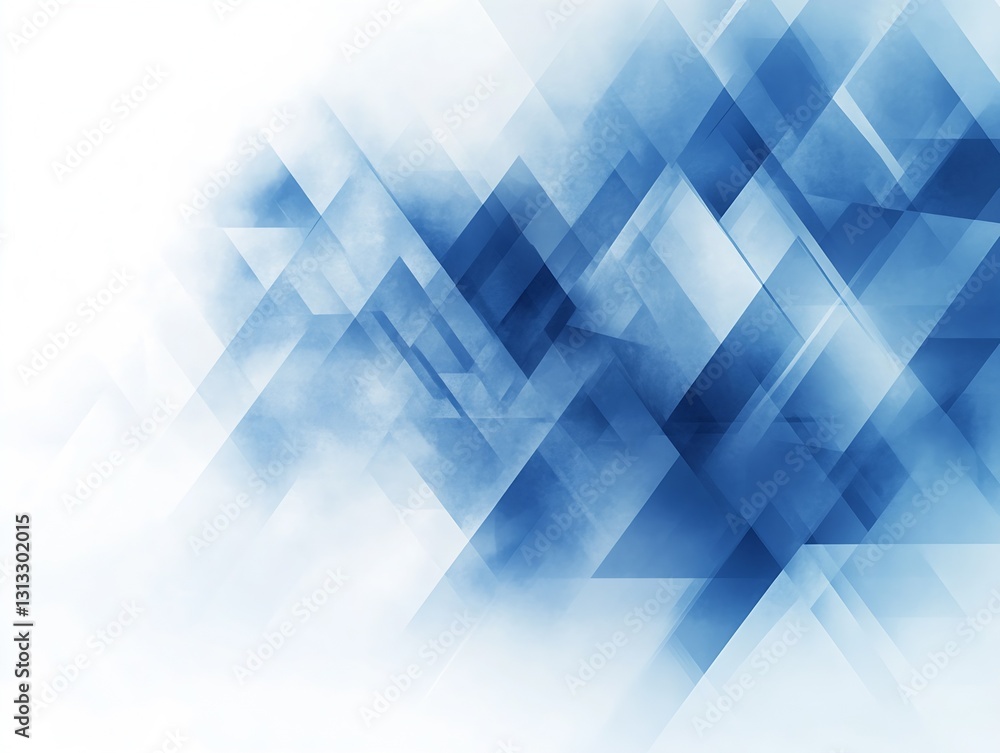 Obraz premium Elegant and minimalistic blue abstract pattern of overlapping translucent shapes conveying depth and sophistication : Generative AI
