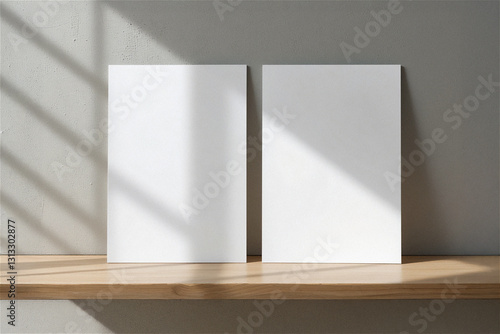 white blank two post cards daylight