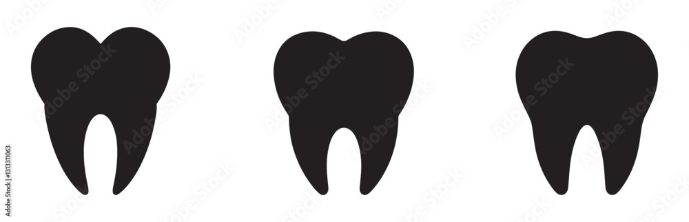 Tooth icon vector illustration. Teeth icon. Tooth shape symbol vector icon Tooth icon vector illustration. Teeth icon. Tooth shape symbol vector icon