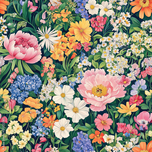 seamless pattern with flowers
