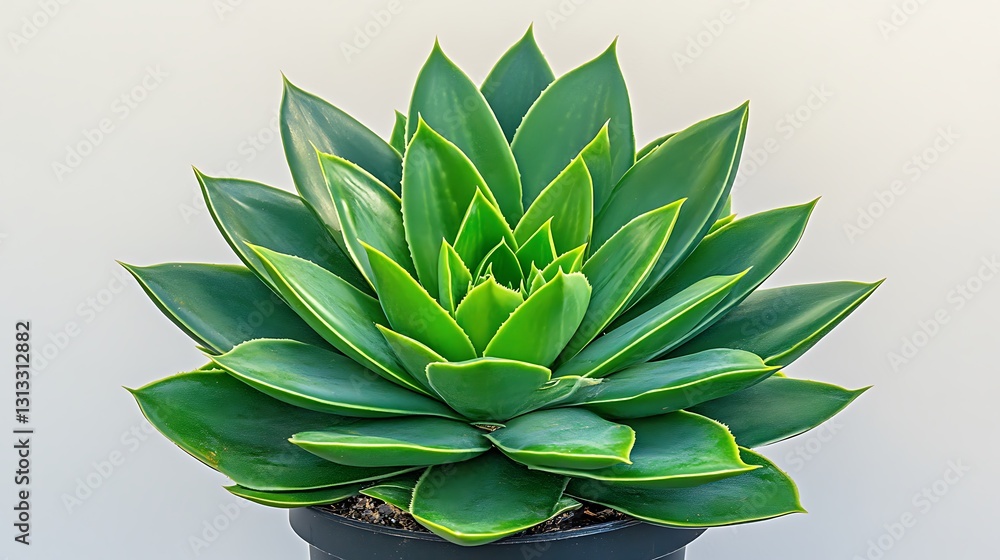Fototapeta premium Vibrant Green Succulent Plant in a Pot: Close-Up Studio Shot AI Generated